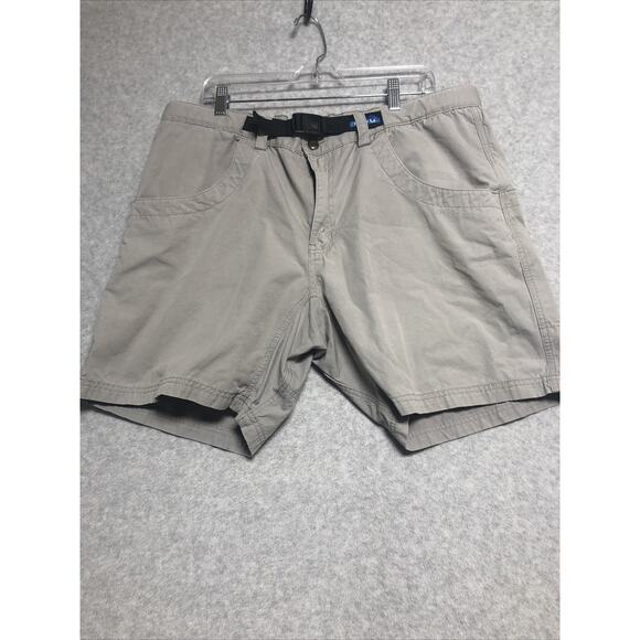 KAVU Stand Up Belted Belt Hiking Fishing Tan Shorts Mens XXL Fits 40x8 Canvas - Picture 1 of 11